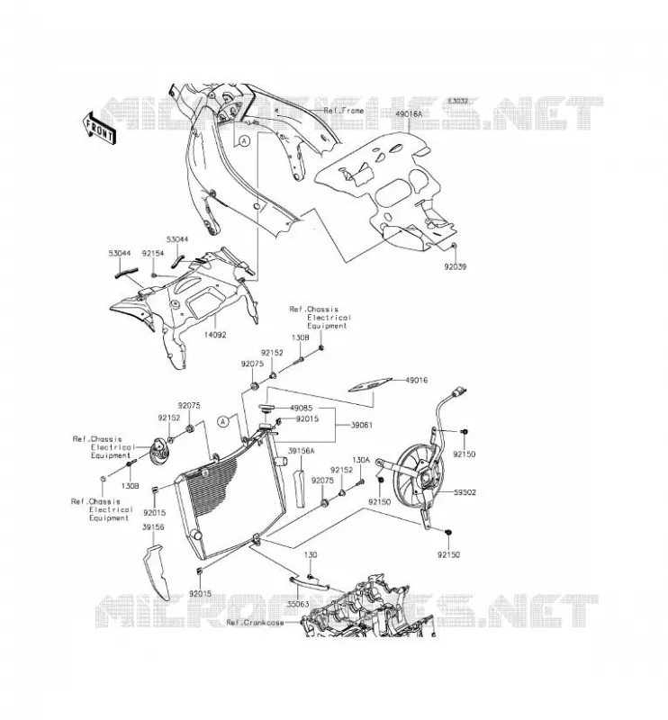 RADIATEUR Kawasaki MOTOS 636 2015 NINJA ZX-6R  ZX636EFF