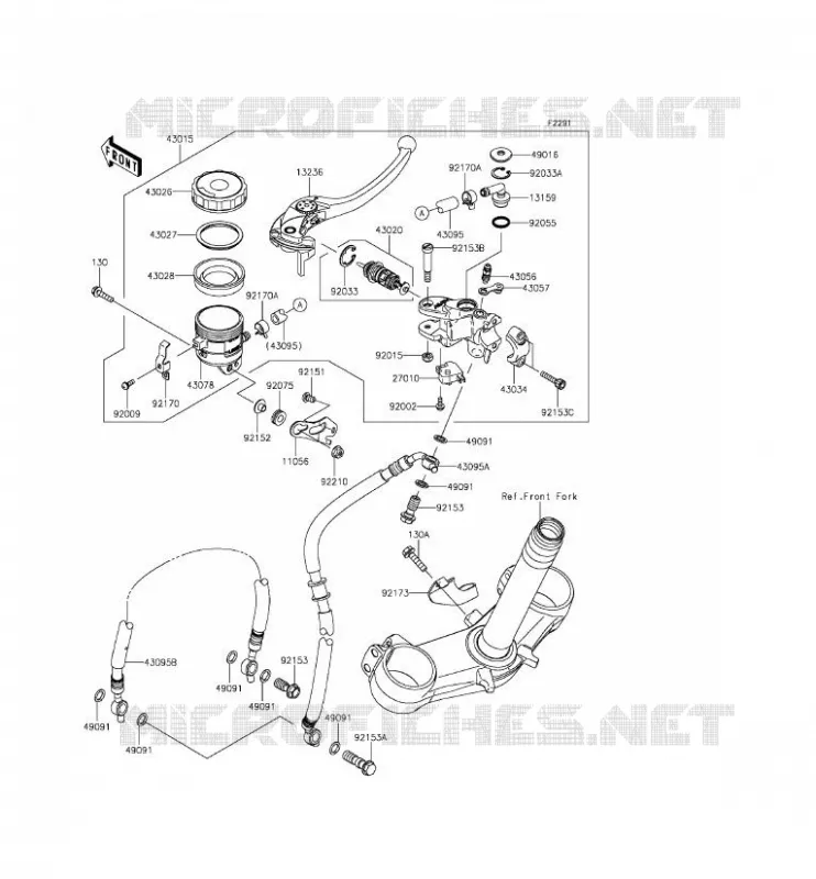 MAITRE CYLINDRE AV Kawasaki MOTOS 636 2015 NINJA ZX-6R  ZX636EFF