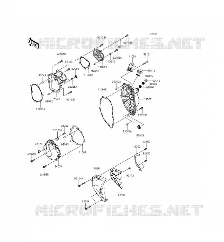 COUVERCLES MOTEUR Kawasaki MOTOS 636 2013 NINJA ZX-6R ABS  ZX636FDF