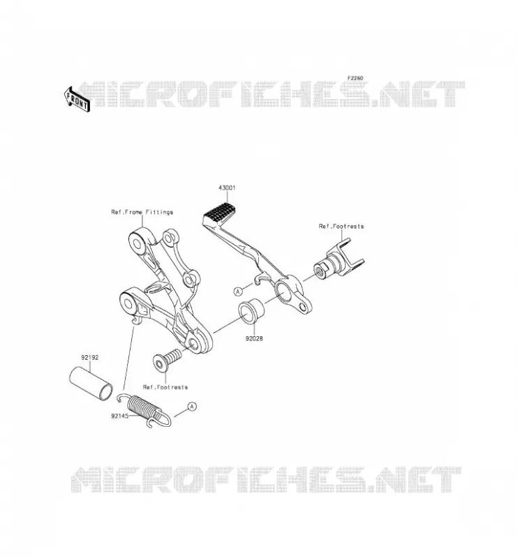 PEDALE DE FREIN/TORQUE LINK Kawasaki MOTOS 636 2013 NINJA ZX-6R ABS  ZX636FDF