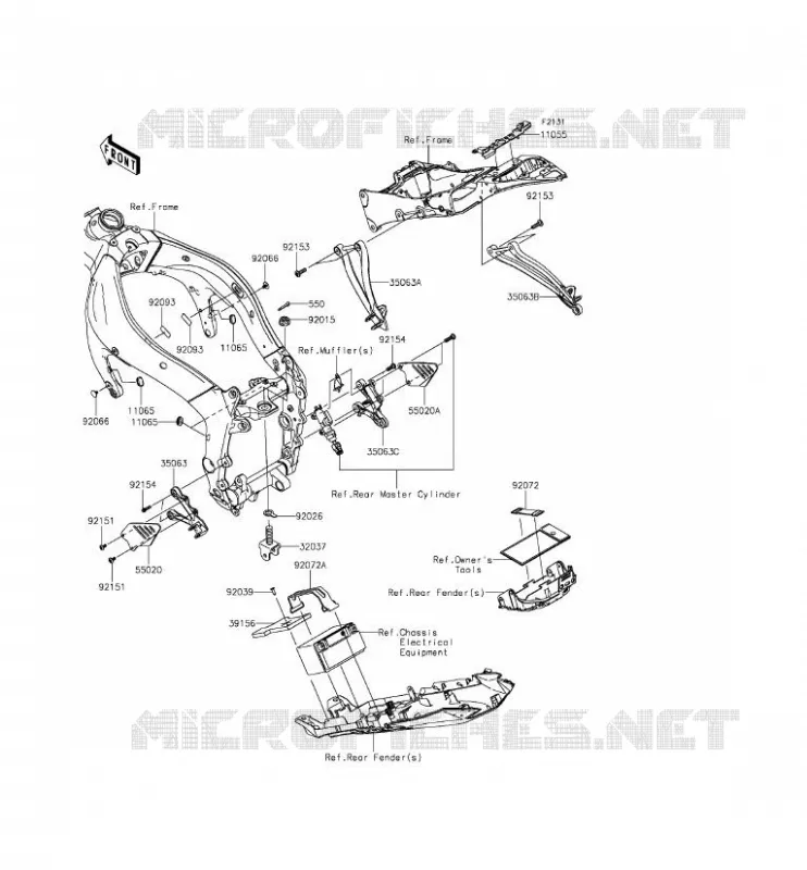 PIECE DE CADRE (COUVERTURE) Kawasaki MOTOS 636 2013 NINJA ZX-6R ABS  ZX636FDF