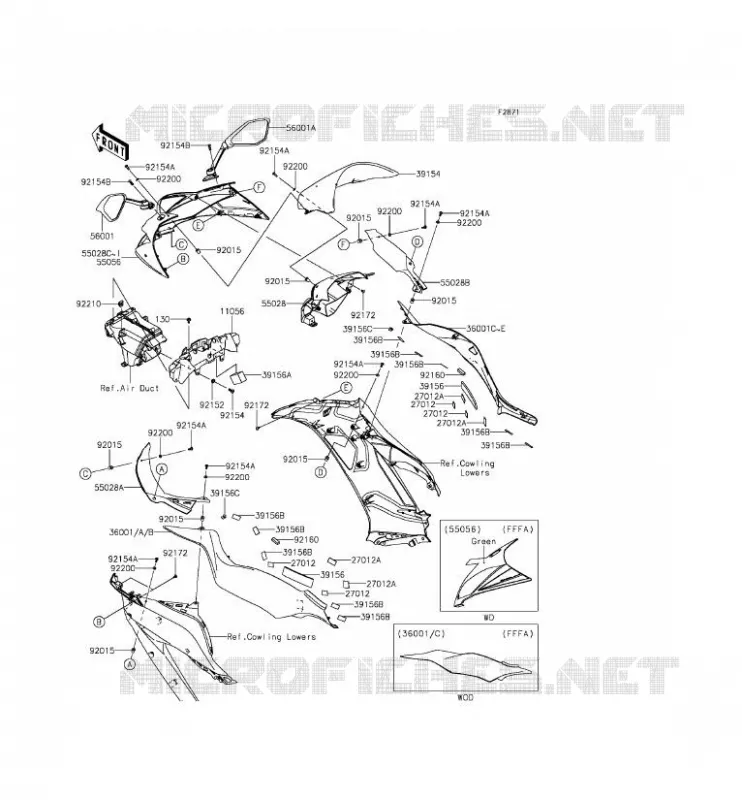 CARENAGE Kawasaki MOTOS 636 2013 NINJA ZX-6R ABS  ZX636FDF