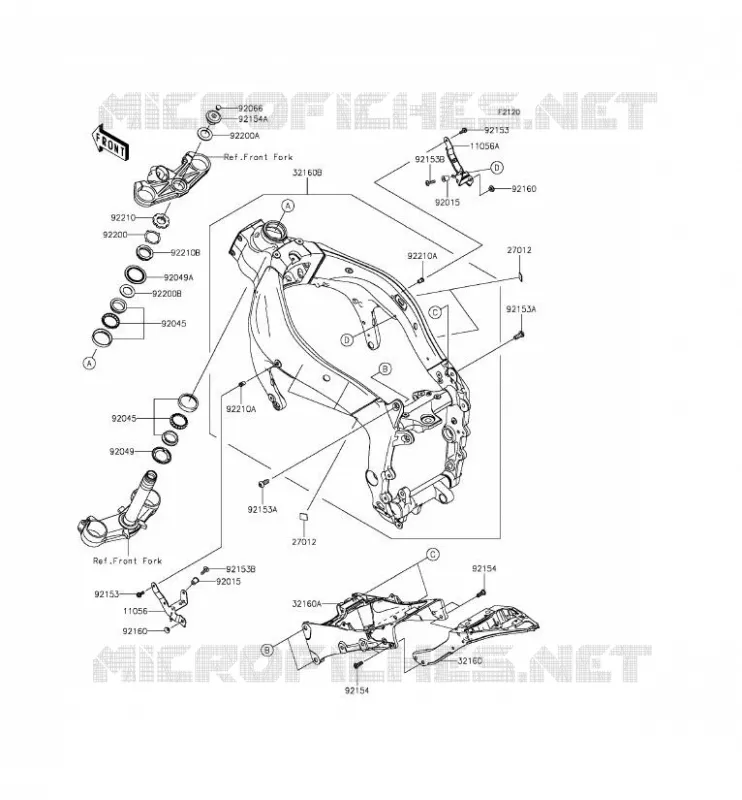CH&Acirc;SSIS Kawasaki MOTOS 636 2014 NINJA ZX-6R ABS  ZX636FEF