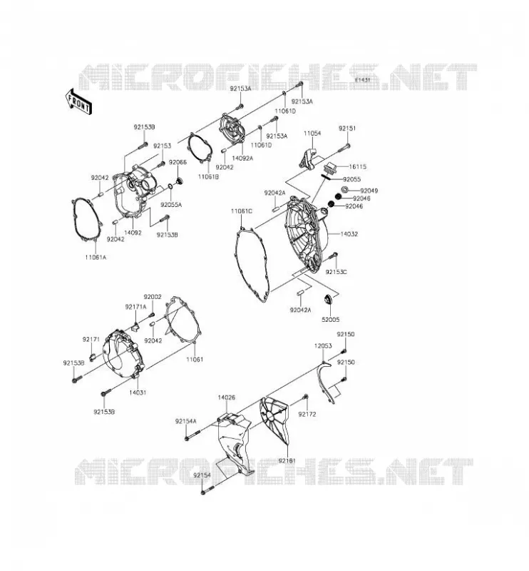 COUVERCLES MOTEUR Kawasaki MOTOS 636 2014 NINJA ZX-6R ABS  ZX636FEF