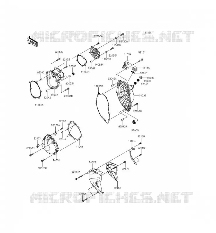 COUVERCLES MOTEUR Kawasaki MOTOS 636 2014 NINJA ZX-6R ABS  ZX636FEF