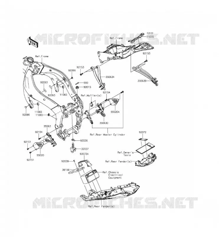 PIECE DE CADRE (COUVERTURE) Kawasaki MOTOS 636 2014 NINJA ZX-6R ABS  ZX636FEF