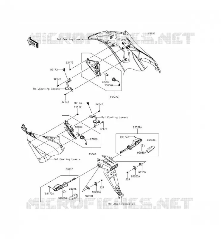 CLIGNOTANTS Kawasaki MOTOS 636 2014 NINJA ZX-6R ABS  ZX636FEF