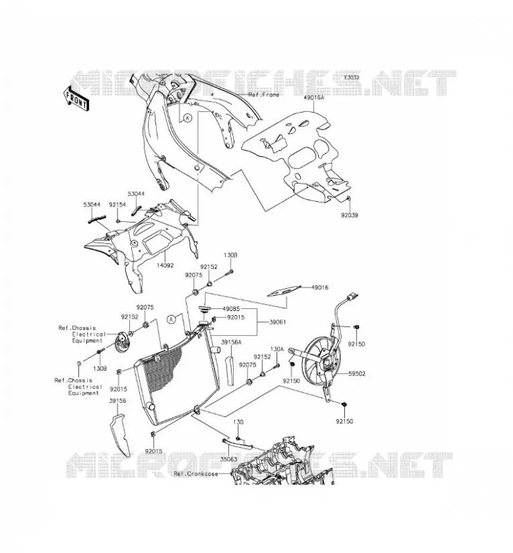RADIATEUR Kawasaki MOTOS 636 2014 NINJA ZX-6R ABS  ZX636FEF