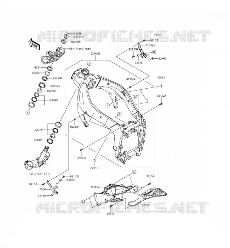 CH&Acirc;SSIS Kawasaki MOTOS 636 2015 NINJA ZX-6R ABS  ZX636FFF