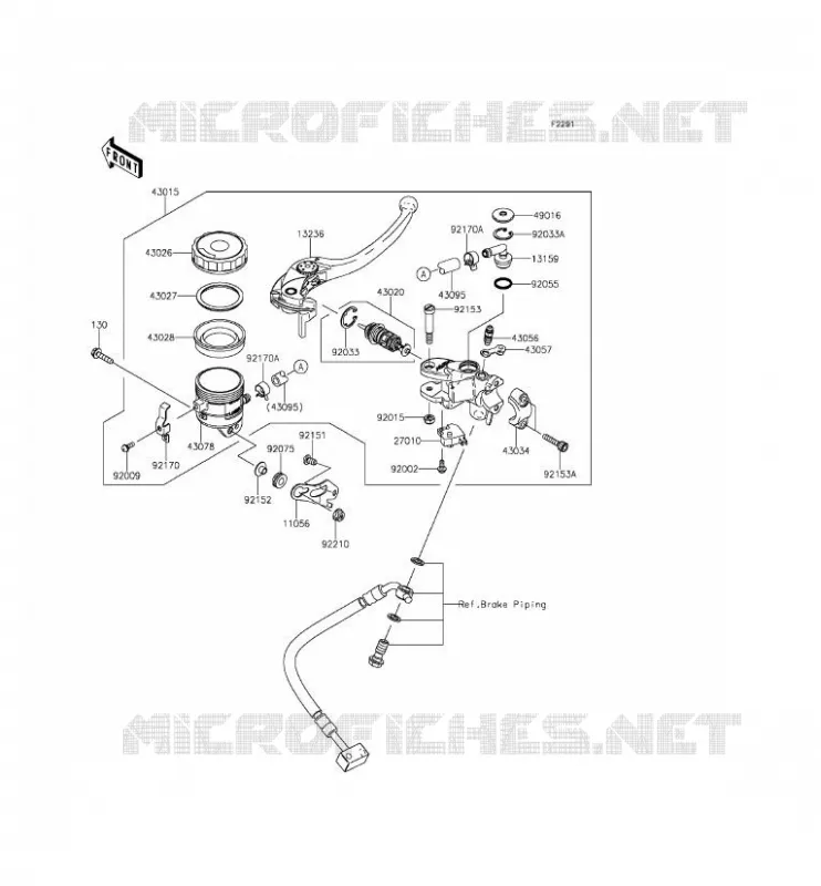 MAITRE CYLINDRE AV Kawasaki MOTOS 636 2015 NINJA ZX-6R ABS  ZX636FFF