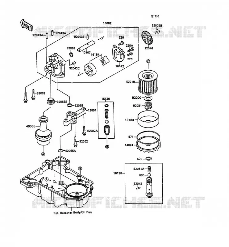 POMPE A HUILE Kawasaki MOTOS 750 1990 ZXR750  ZX750-H2