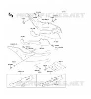 CACHE LAT&Eacute;RAL/GARDE CHAINE pour Kawasaki ZXR750 1995