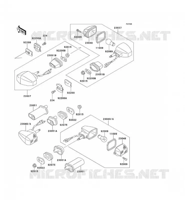 CLIGNOTANTS Kawasaki MOTOS 750 1994 ZXR750R  ZX750-M2