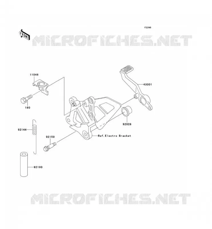 PEDALE DE FREIN Kawasaki MOTOS 750 1998 NINJA ZX-7R  ZX750-P3