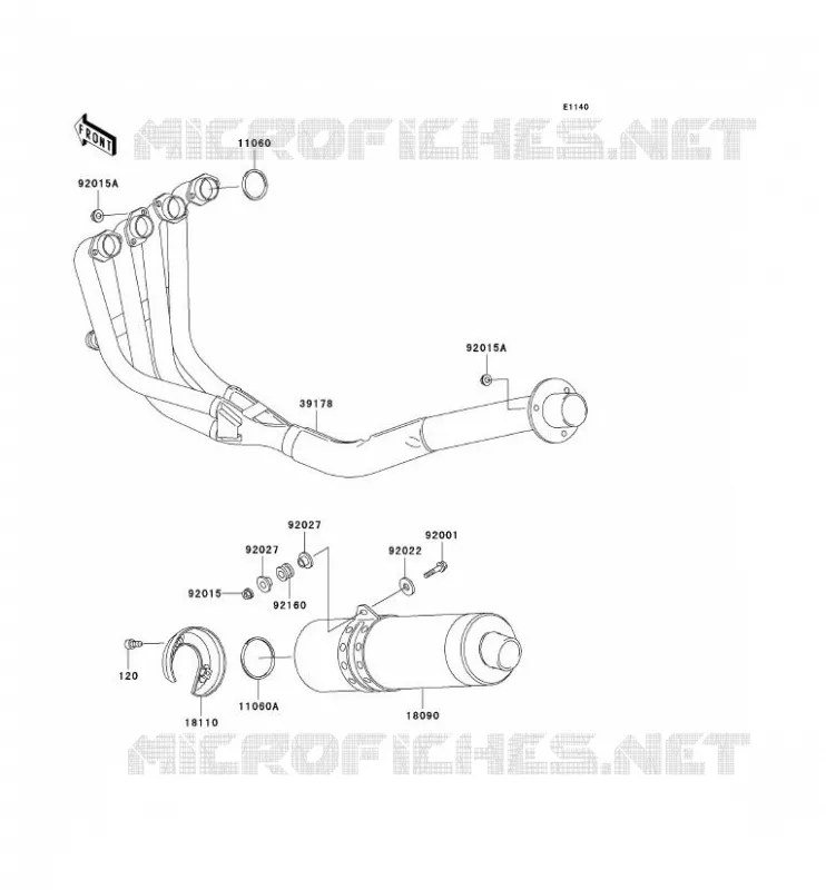 &Eacute;CHAPPEMENT Kawasaki MOTOS 750 1999 NINJA ZX-7R  ZX750-P4