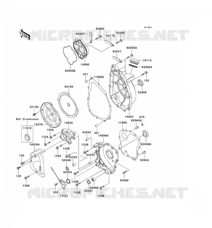COUVERCLES MOTEUR Kawasaki MOTOS 750 2000 NINJA ZX-7R  ZX750-P5