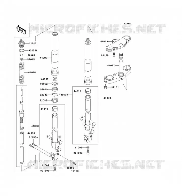 FOURCHE Kawasaki MOTOS 750 2000 NINJA ZX-7R  ZX750-P5