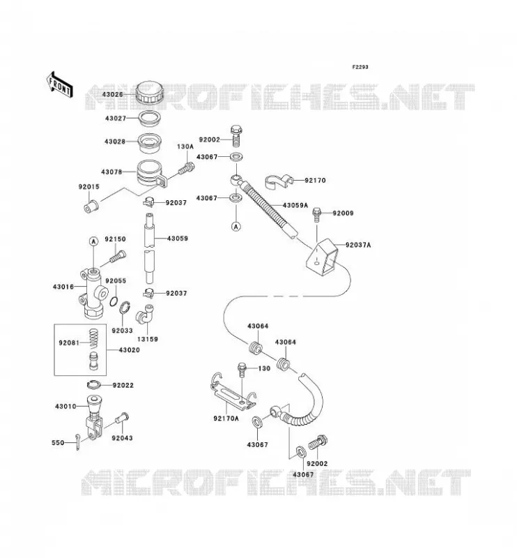 MAITRE CYLINDRE ARRI&Egrave;RE Kawasaki MOTOS 750 2000 NINJA ZX-7R  ZX750-P5