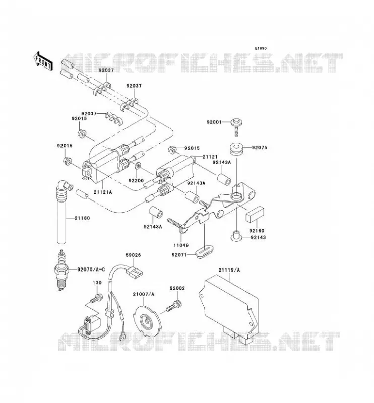 SYSTEME D&acute;ALLUMAGE Kawasaki MOTOS 750 2000 NINJA ZX-7R  ZX750-P5
