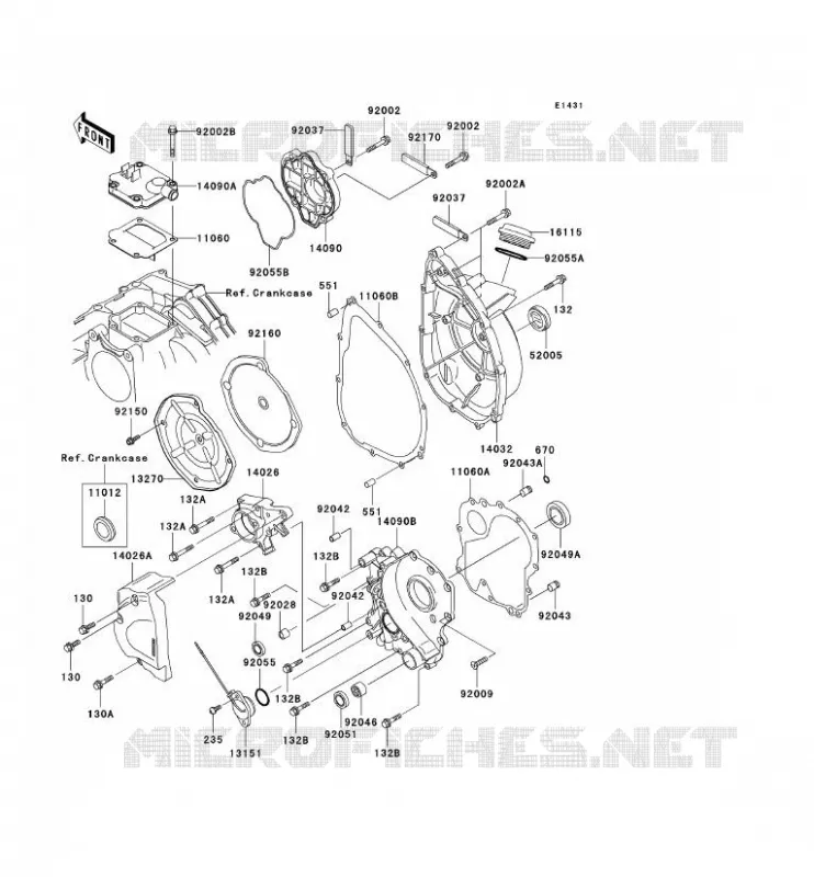 COUVERCLES MOTEUR Kawasaki MOTOS 750 2000 NINJA ZX-7R  ZX750-P5