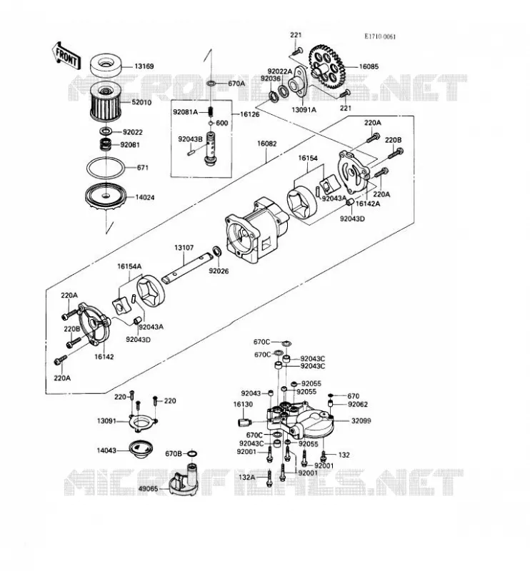 POMPE A HUILE Kawasaki MOTOS 900 1989 GPZ900R  ZX900-A6