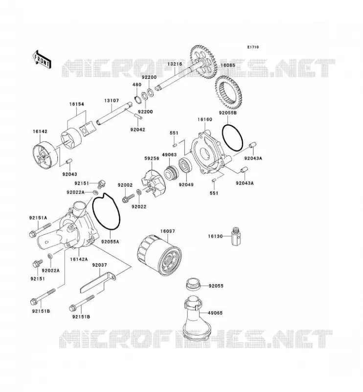 POMPE A HUILE/FILTRE &Agrave; HUILE Kawasaki MOTOS 900 1999 NINJA ZX-9R  ZX900-C2