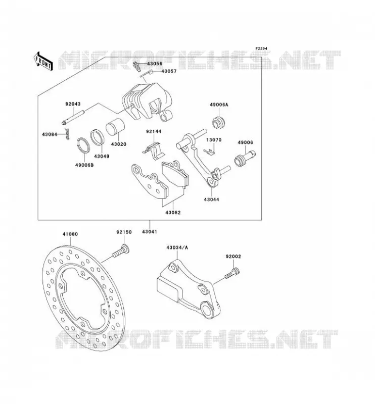 FREIN ARRIERE Kawasaki MOTOS 900 1999 NINJA ZX-9R  ZX900-C2