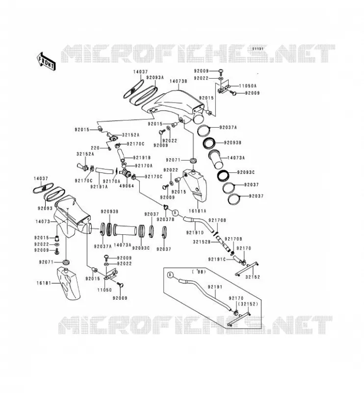 MANCHON Kawasaki MOTOS 900 1999 NINJA ZX-9R  ZX900-D2