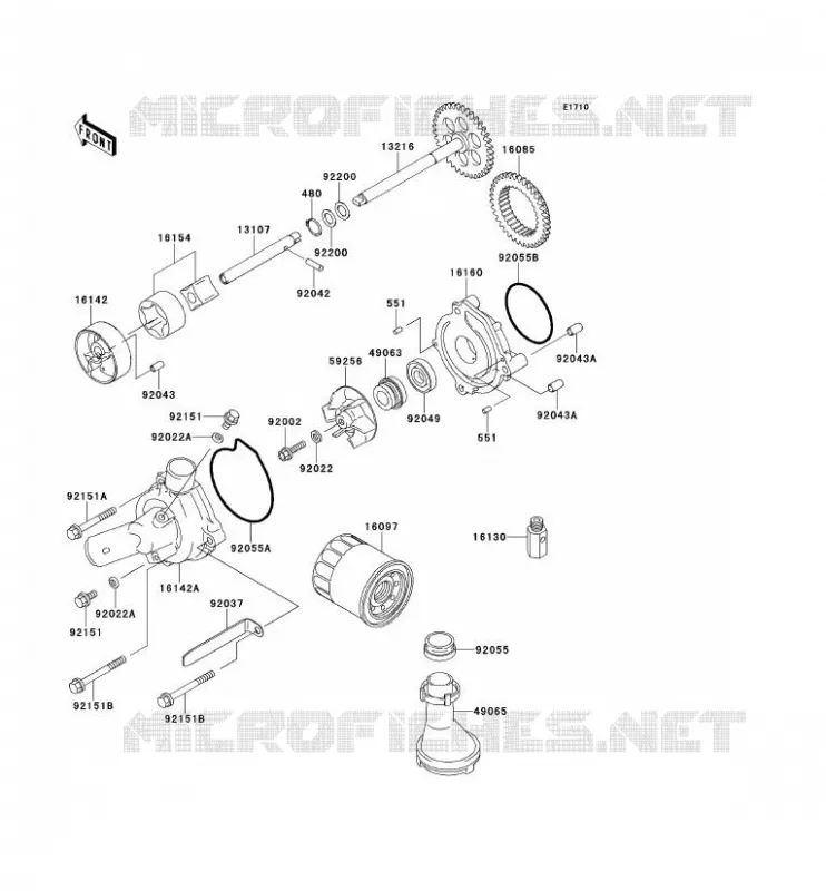 POMPE A HUILE/FILTRE &Agrave; HUILE Kawasaki MOTOS 900 2000 NINJA ZX-9R  ZX900-E1