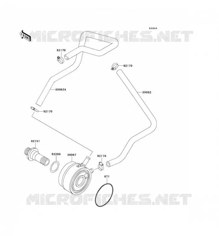 RADIATEUR D'HUILE Kawasaki MOTOS 900 2000 NINJA ZX-9R  ZX900-E1P