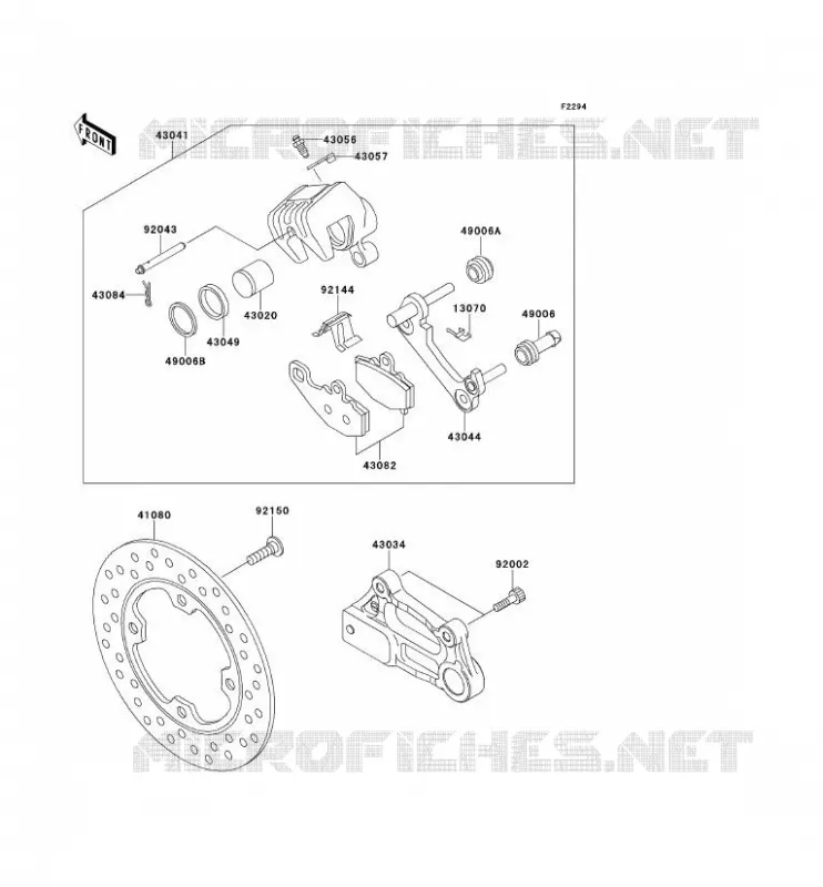 FREIN ARRIERE Kawasaki MOTOS 900 2001 NINJA ZX-9R  ZX900-E2H