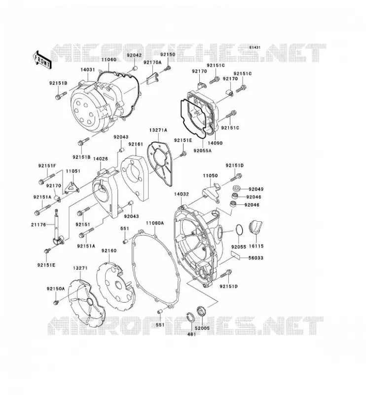 COUVERCLES MOTEUR Kawasaki MOTOS 900 2001 NINJA ZX-9R  ZX900-E2P