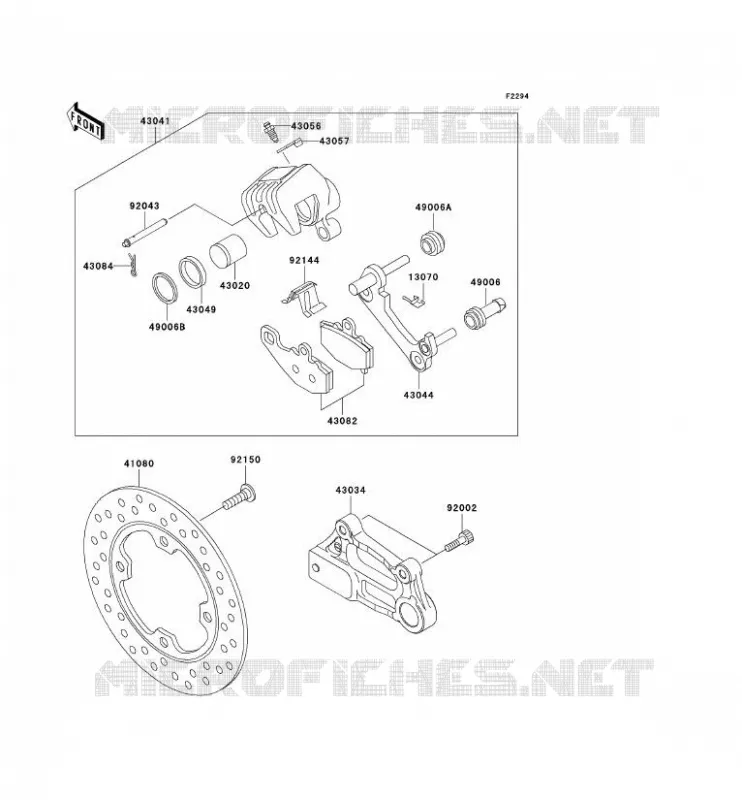 FREIN ARRIERE Kawasaki MOTOS 900 2001 NINJA ZX-9R  ZX900-E2P