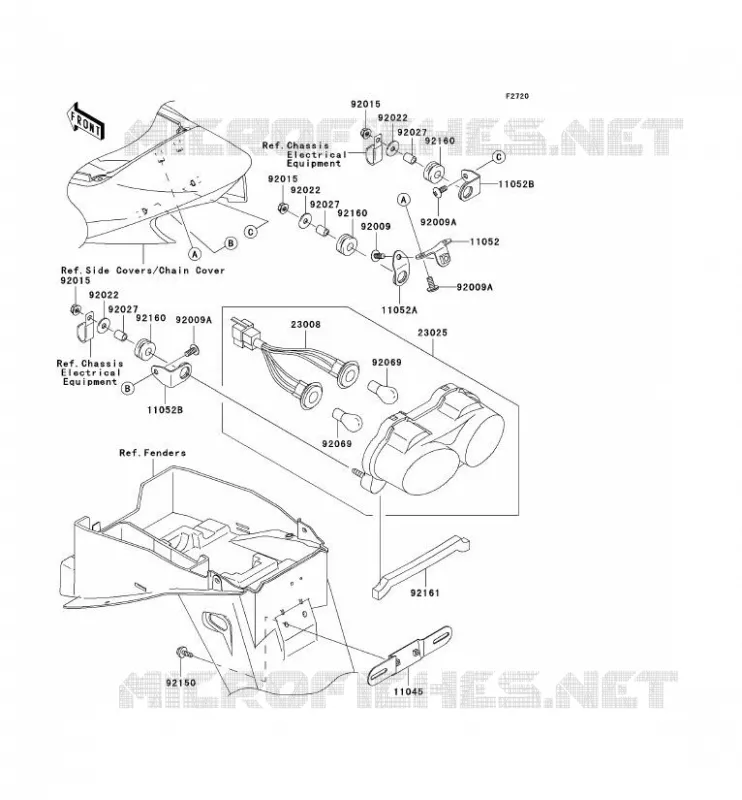 FEUX ARRI&Egrave;RE(S) Kawasaki MOTOS 900 2002 NINJA ZX-9R  ZX900-F1