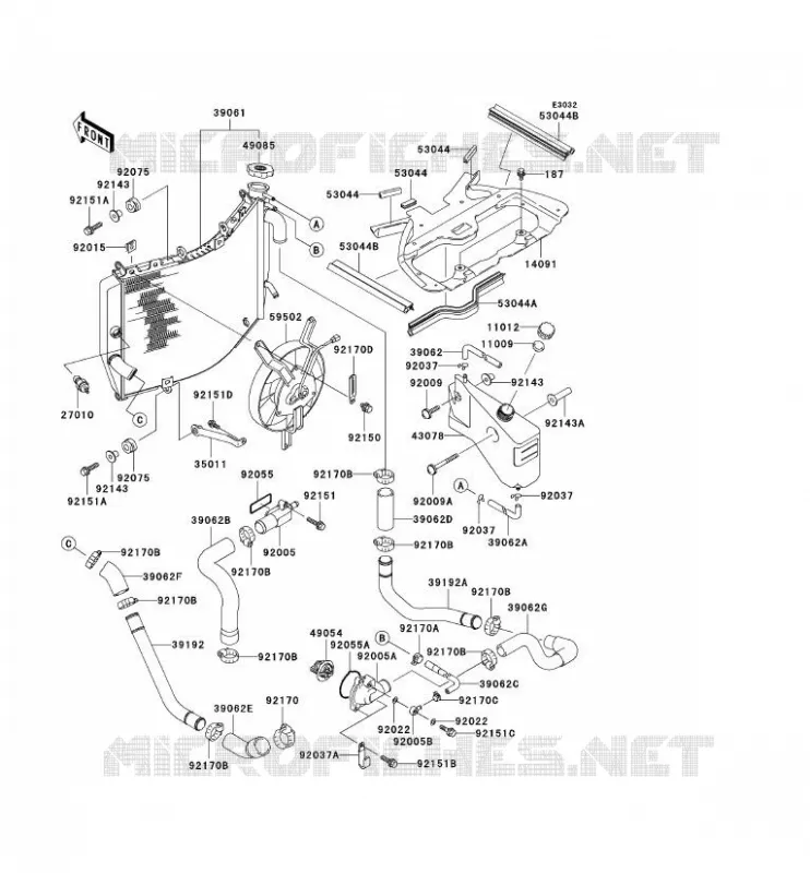 RADIATEUR Kawasaki MOTOS 900 2002 NINJA ZX-9R  ZX900-F1