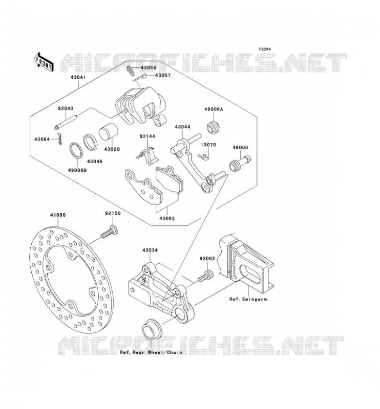 FREIN ARRIERE Kawasaki MOTOS 900 2002 NINJA ZX-9R  ZX900-F1