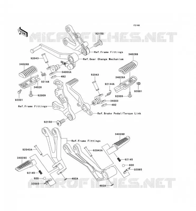 REPOSE PIED Kawasaki MOTOS 900 2002 NINJA ZX-9R  ZX900-F1