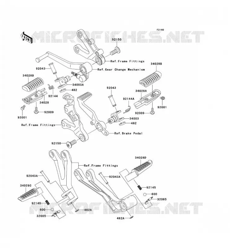 REPOSE PIED Kawasaki MOTOS 900 2003 NINJA ZX-9R  ZX900-F2H