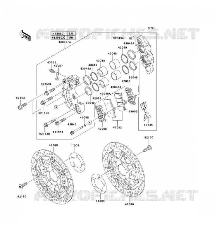 FREIN AVANT Kawasaki MOTOS 900 2003 NINJA ZX-9R  ZX900-F2H