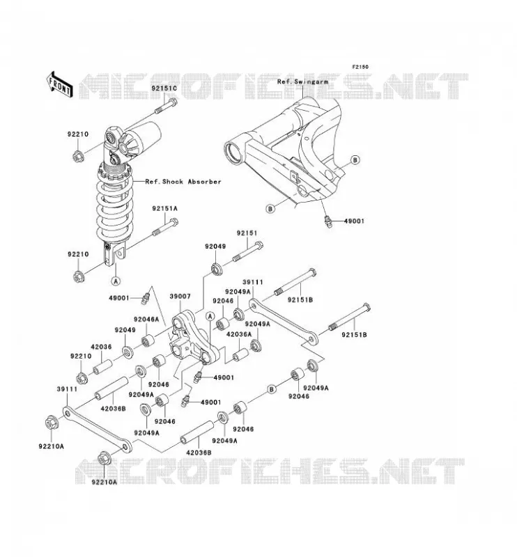 SUSPENSION Kawasaki MOTOS 900 2003 NINJA ZX-9R  ZX900-F2P
