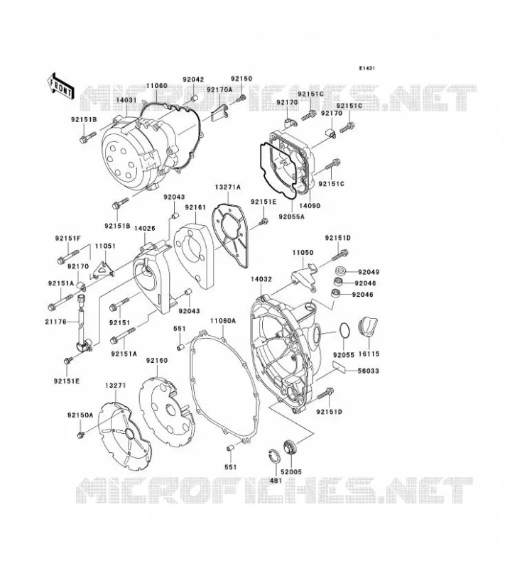 COUVERCLES MOTEUR Kawasaki MOTOS 900 2003 NINJA ZX-9R  ZX900-F2P