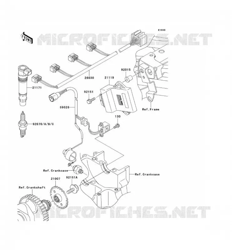 SYSTEME D&acute;ALLUMAGE Kawasaki MOTOS 900 2003 NINJA ZX-9R  ZX900-F2P