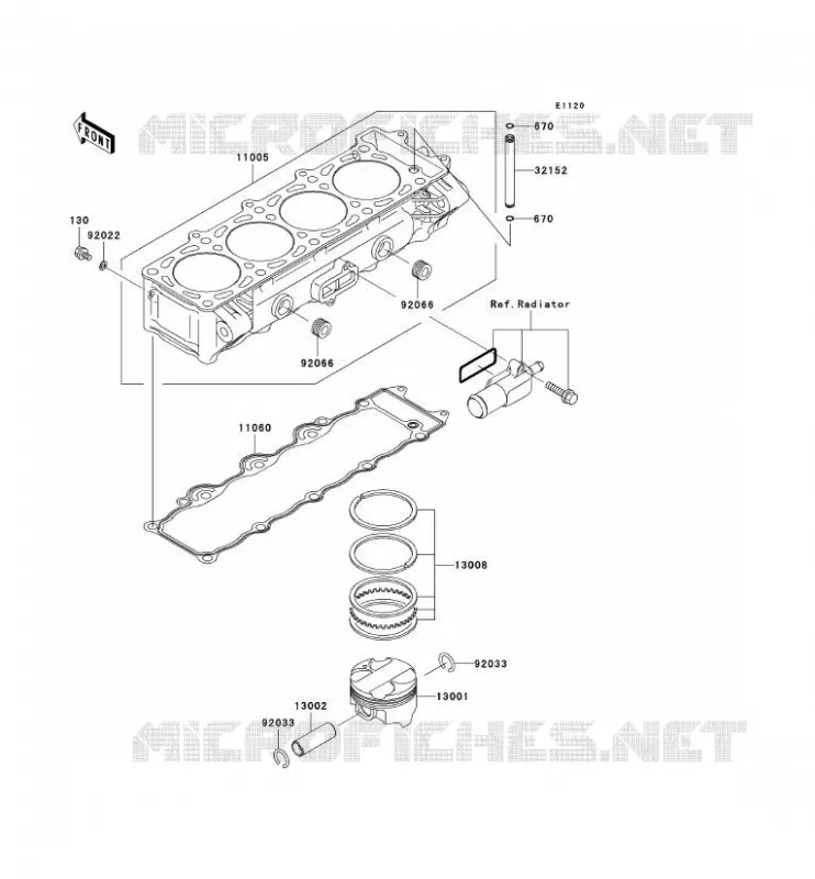 CYLINDRE/PISTON Kawasaki MOTOS 900 2003 NINJA ZX-9R  ZX900-F2P