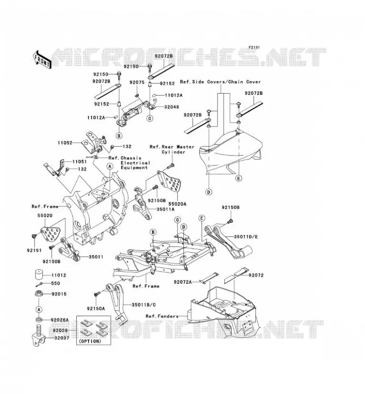 PIECE DE CADRE (COUVERTURE) Kawasaki MOTOS 900 2003 NINJA ZX-9R  ZX900-F2P
