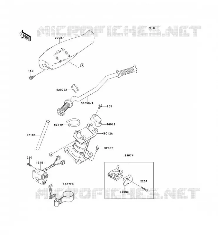 GUIDON Kawasaki JET SKI 900 1996 JET SKI 900 ZXI  JH900-A2
