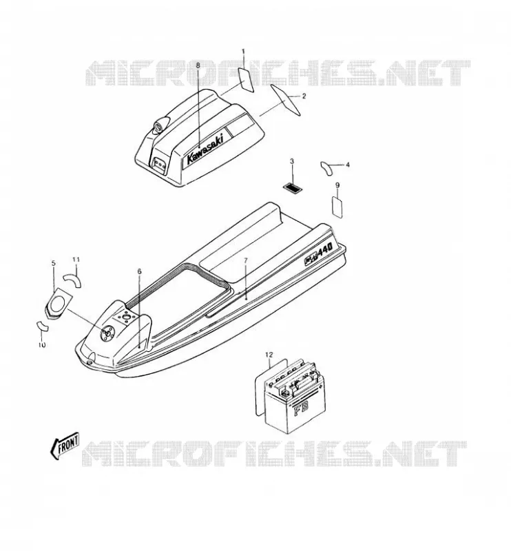 LABEL Kawasaki JET SKI 440 1989 JET SKI 440  JS440-A13