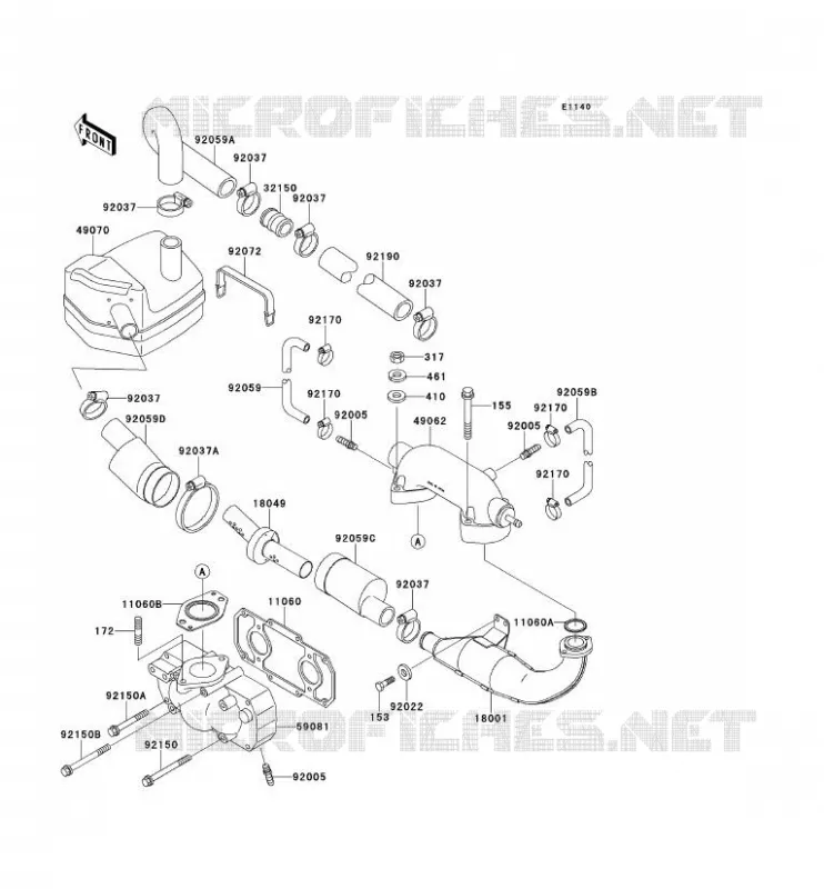 &Eacute;CHAPPEMENT Kawasaki JET SKI 440 1992 JET SKI 440  JS440-A16