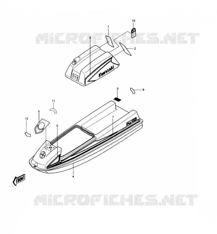 LABEL Kawasaki JET SKI 550 1987 JET SKI 550  JS550-A6