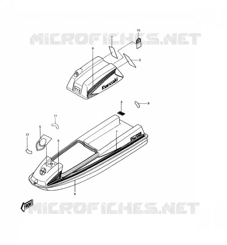 LABEL Kawasaki JET SKI 550 1988 JET SKI 550  JS550-A7