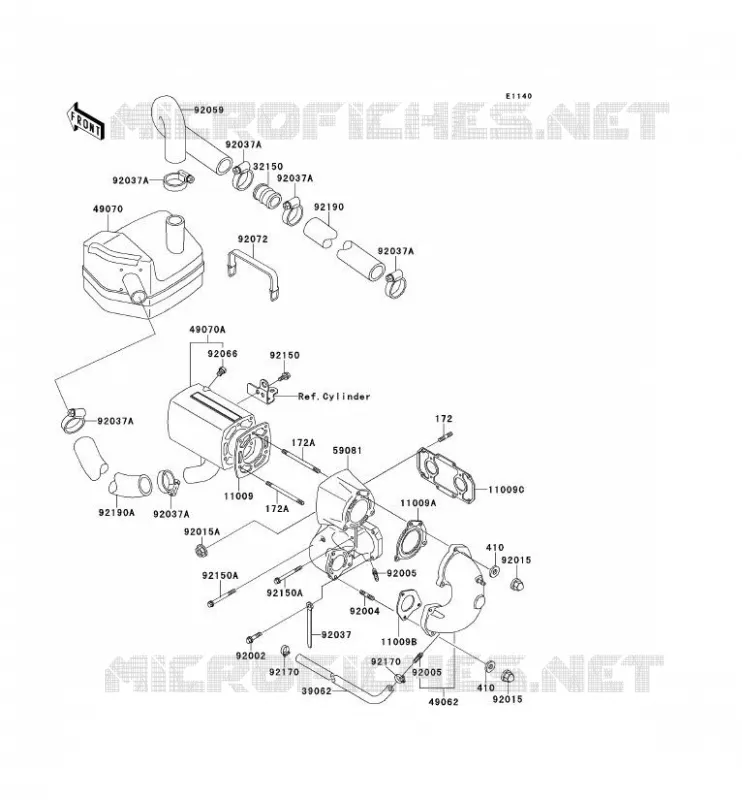 &Eacute;CHAPPEMENT Kawasaki JET SKI 550 1992 JET SKI 550SX  JS550-C2